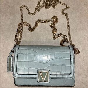 Victoria’s Secret Faux Croc Leather Shoulder or Crossbody Bag Gold Tone Chain